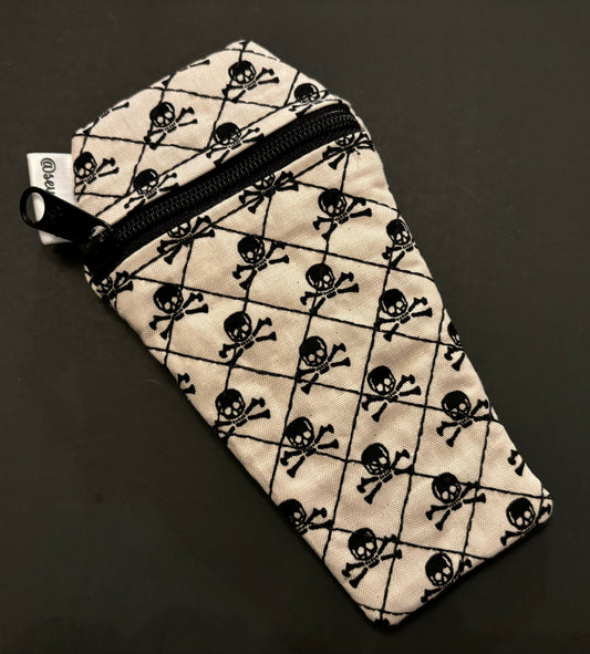 Coffin Pouch Skull & Crossbones- Black & White