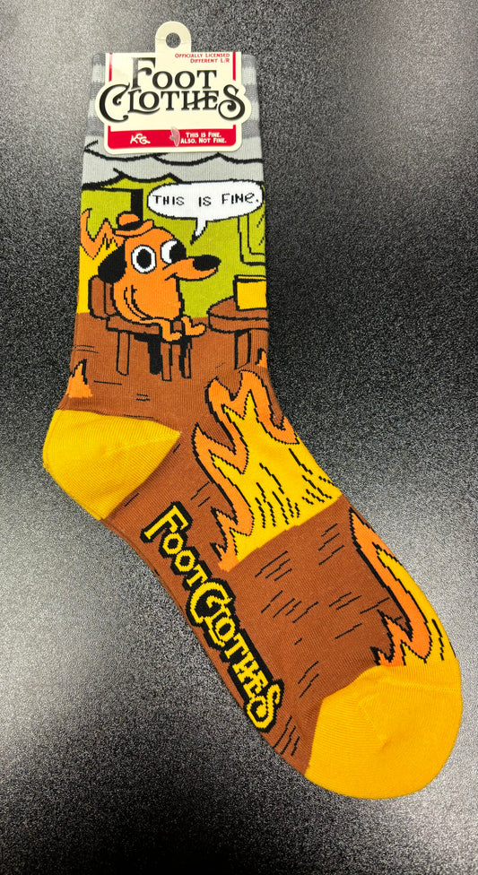 This is Fine, Also, Not Fine - Crew Socks