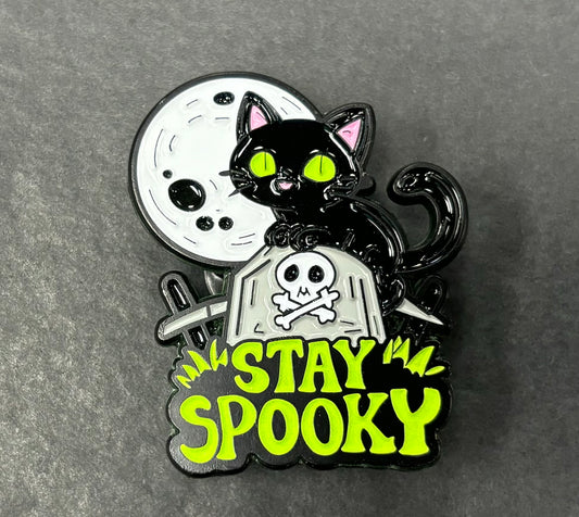 Stay Spooky Cat Moon - Pin