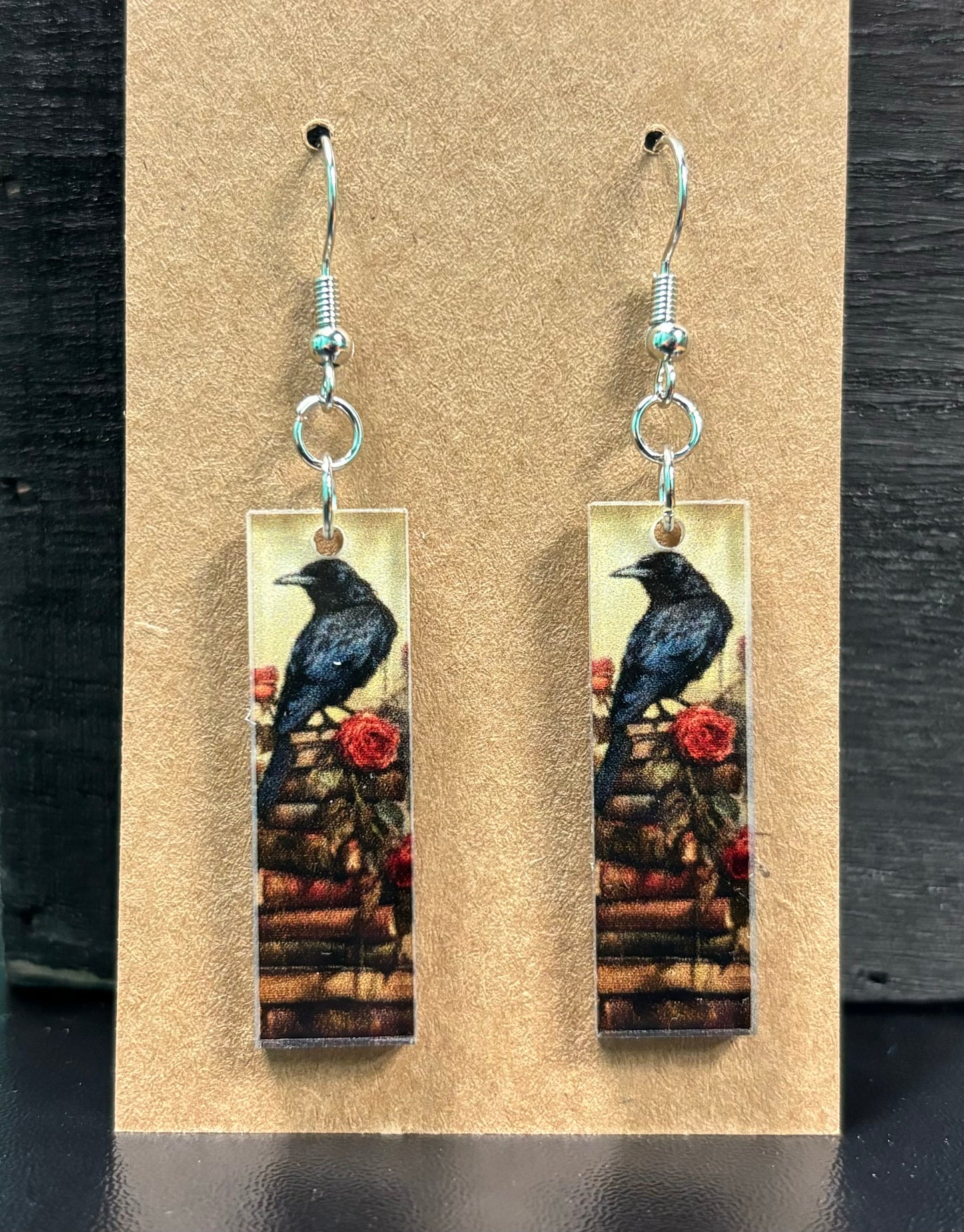 Books and Bird - Earrings