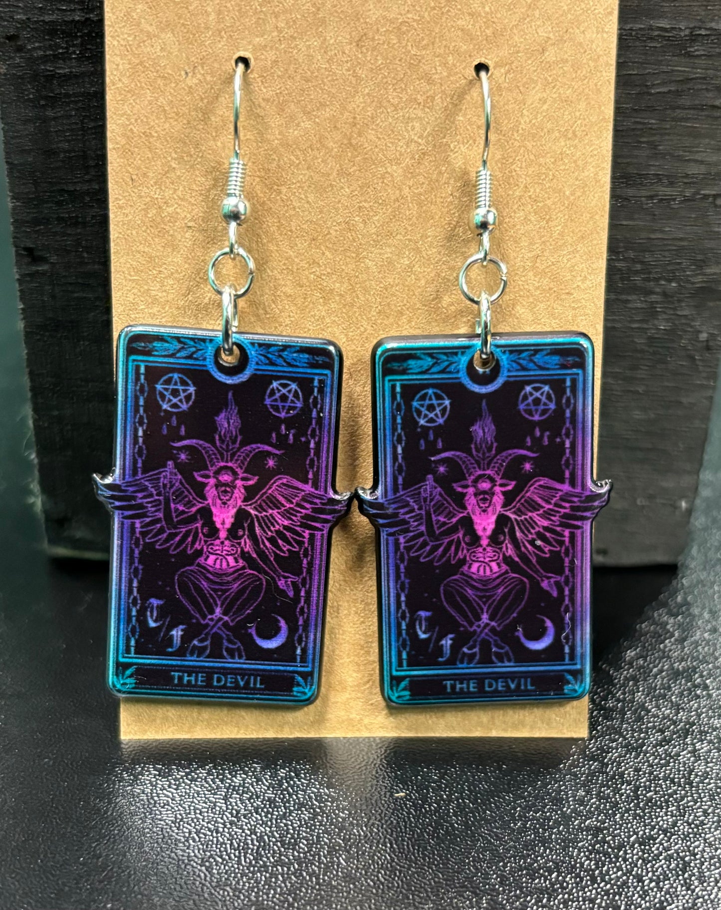 Black Tarot Card - Earrings