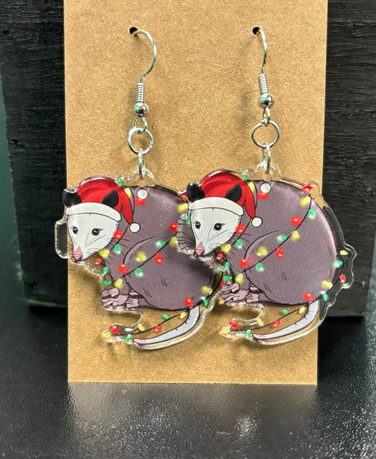 Holiday Opossum - Earrings