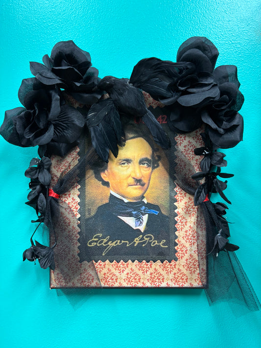 Edgar Allen Poe Black Rose - wall art