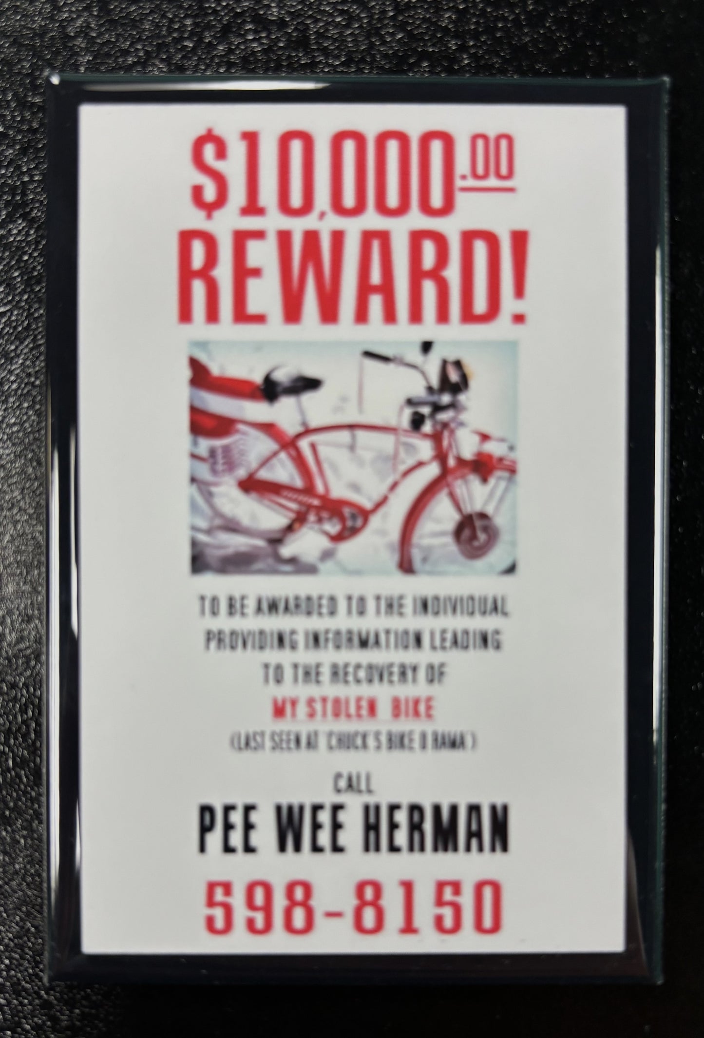 Pee Wee Herman, 10,000 Reward - magnet