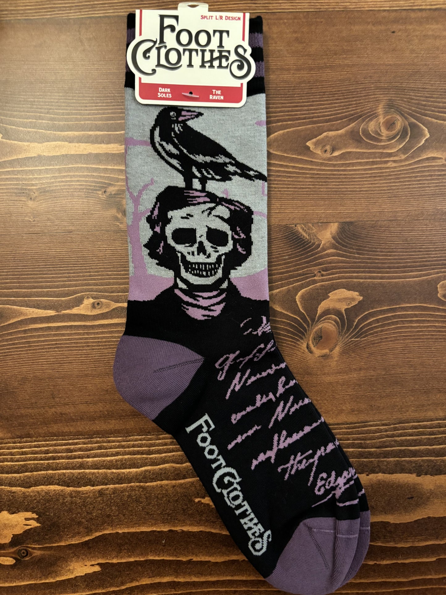 The Raven , Edgar Allen Poe - crew socks