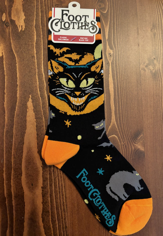 Vintage Black Cat - crew socks