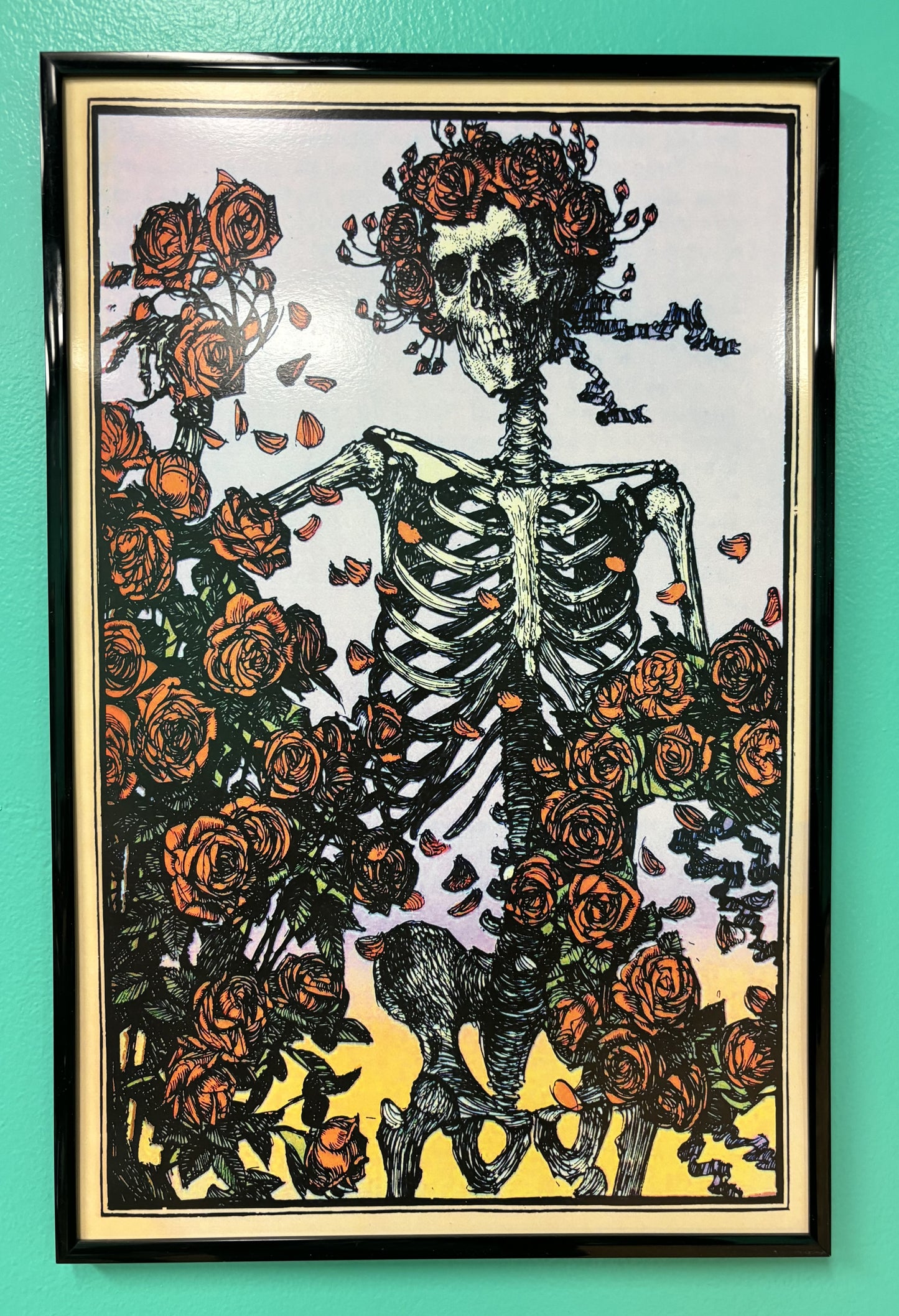 Skeleton With Roses - poster